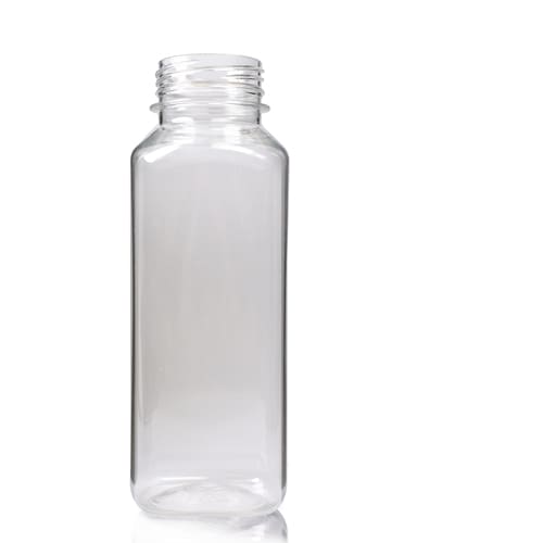 Wholesale 330ml Clear PET Square Juice Bottles