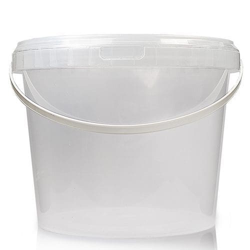 2.5 Litre Clear Plastic Bucket With T/E Lid