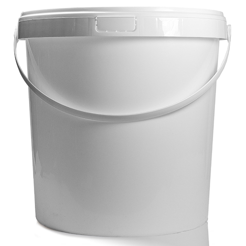 20.5 Litre White Plastic Bucket With Handle & T/E Lid