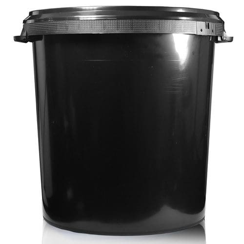 30 Litre Black Plastic Bucket And Lid