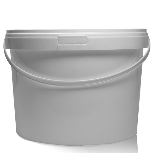 3L White Plastic Bucket With Handle And T/E Lid