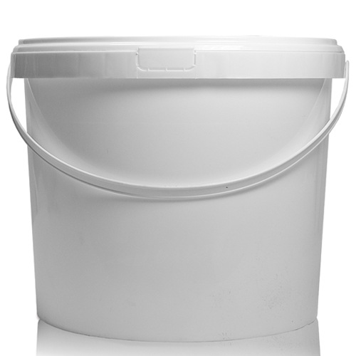 6L White Plastic Bucket With Handle And T/E Lid